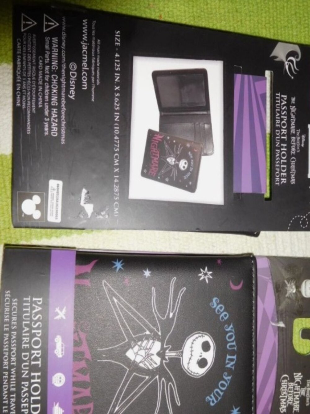 NEW TIM BURTON'S NIGHTMARE BEFORE CHRISTMAS PASSPORT HOLDER JACK SKELETON